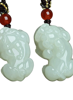 和田玉貔貅吊坠情侣款玉石饰品