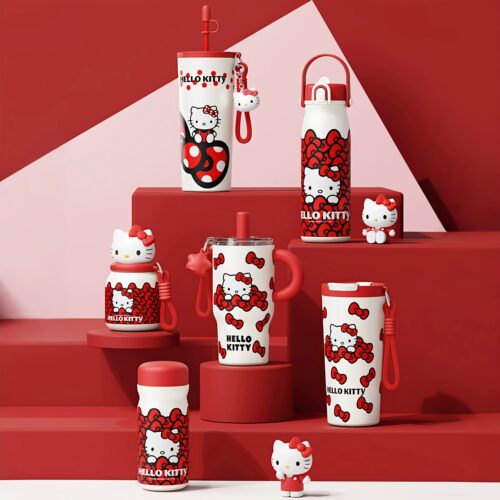 艾可思HelloKitty吸管保温水杯女高颜值外出便携2026新款送人礼物