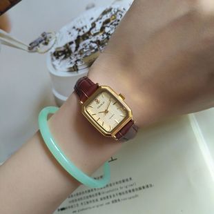 上海发货春雷牌石英电子女表小方形镀金女腕表学生表时尚女生手表