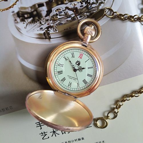 经典复古本色机械怀表国产黄铜表