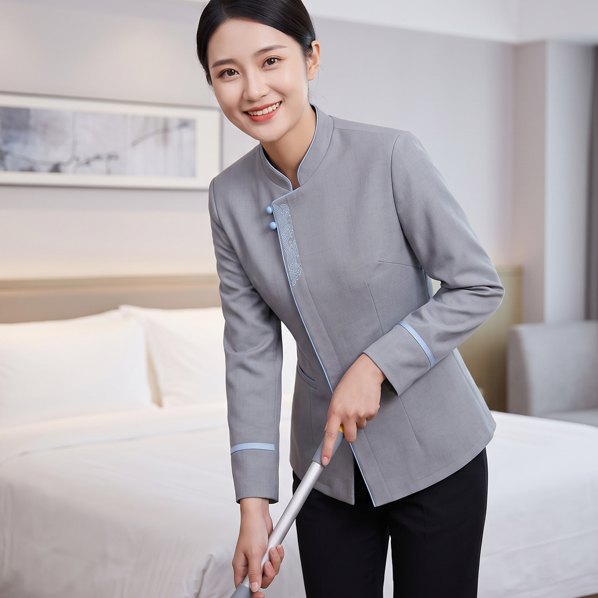 YL2026-35 长袖保洁服酒店工作制服