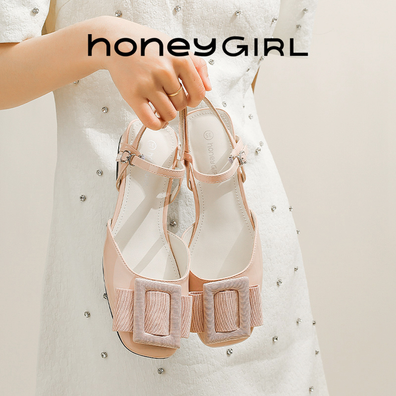 一字带包头凉鞋单鞋honeyGIRL
