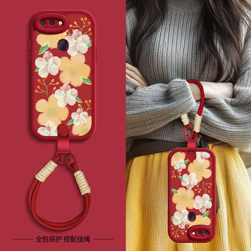 鲜花盛开适用oppor17pro手机壳r15标准版保护套oppor15梦境版oppor11s新款r17oppo带挂绳r11全包防摔网红女