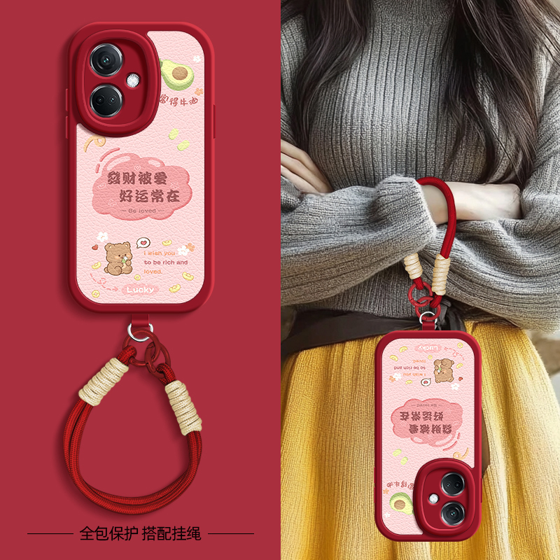 发财被爱适用OPPOK13Turbo手机壳带挂绳OPPOK12/11/10/7新款K13TurboPro保护套K12Plus硅胶外壳K11x/K10x防摔