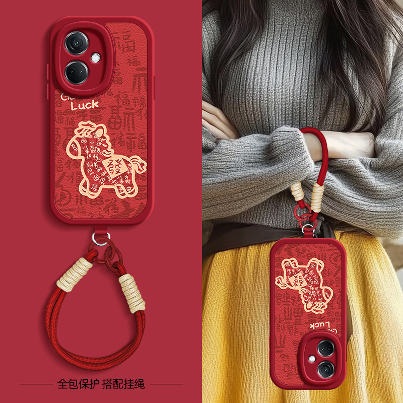 百福小马适用OPPOK13Turbo手机壳带挂绳OPPOK12/11/10/7新款K13TurboPro保护套K12Plus硅胶外壳K11x/K10x防摔