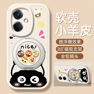 夹心煤球适用OPPOK13Turbo手机壳带支架OPPOK12/11/10/7新款K13TurboPro保护套K12Plus硅胶外壳K11x/K10x防摔