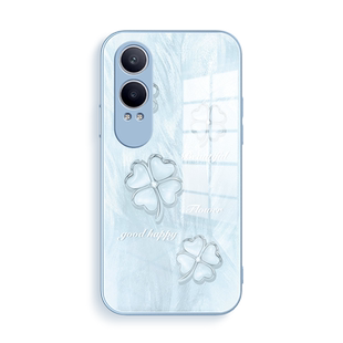 四叶草适用OPPOK12X手机壳女款K12X保护套OPPO新款0pp0k12x金属漆玻璃创意全包防摔外壳网红