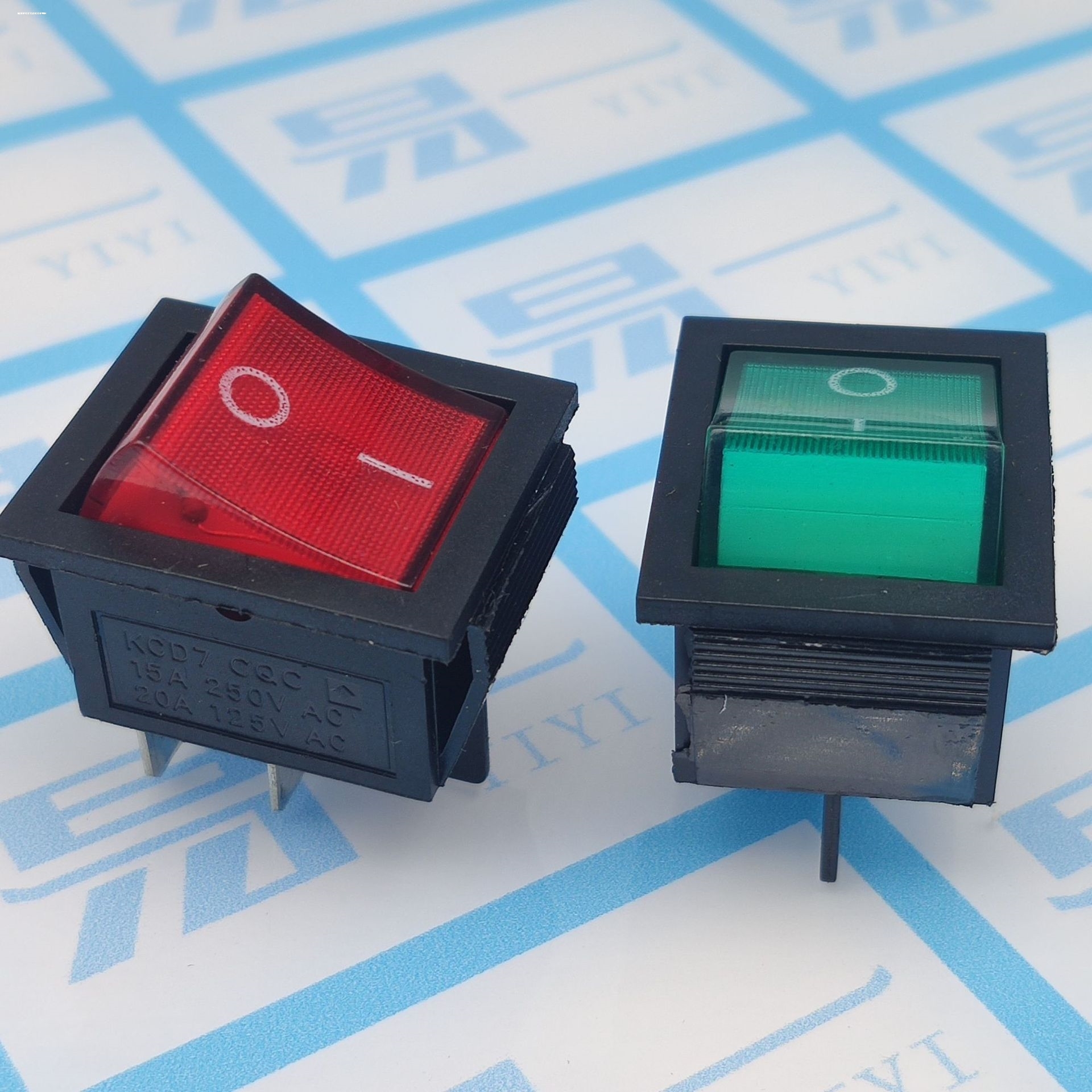 带灯船形开关KCD4 4脚/6脚带灯船型开关 XW-604电源开关 4脚黑