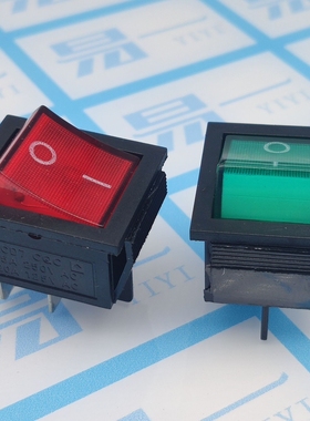 带灯船形开关KCD4 4脚/6脚带灯船型开关 XW-604电源开关 4脚黑