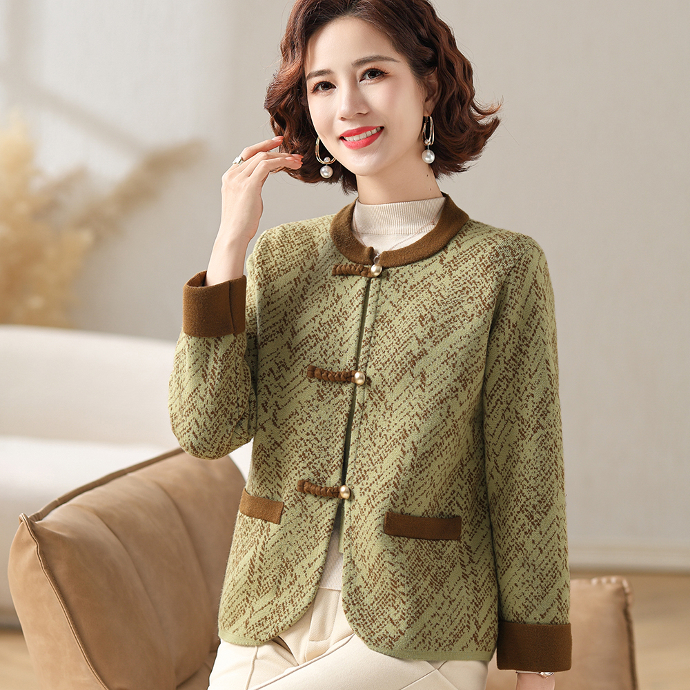 小个子妈妈装秋季时尚外套50岁60中老年女装春秋款新中式上衣