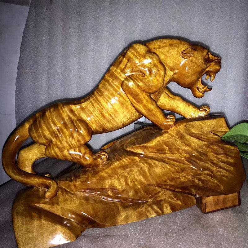 雍容贵府四川小叶桢楠金丝楠木一夜豹富摆件 工艺品 收藏支持定制