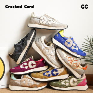 男女款 CrookedCard「原创设计」铜钱 华夫阿甘复古慢跑运动休闲鞋