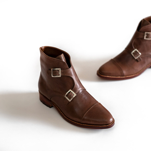 /男靴/真皮底 Double Monk Strap Boot 孟克靴 多色可选 缪特mute