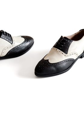 |女鞋|mute真皮底Wing Tips多色可选handmade shoe Brogues swing