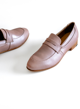 /女鞋/真皮底 wingtip Loafers 翼型乐福鞋 真皮底 复古风小皮鞋