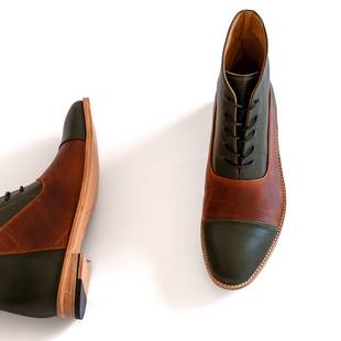 handmade 多色可选 复古系带靴子 swing鞋 shoes 男靴 真皮底