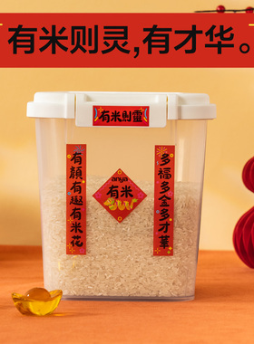 安雅有米翻盖收纳盒米桶面粉存储罐箱缸家用防虫防潮密封