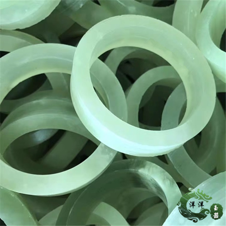 纯天然岫玉手镯半成品冰种绿色淡绿色半成品手镯55/60/63口径保真