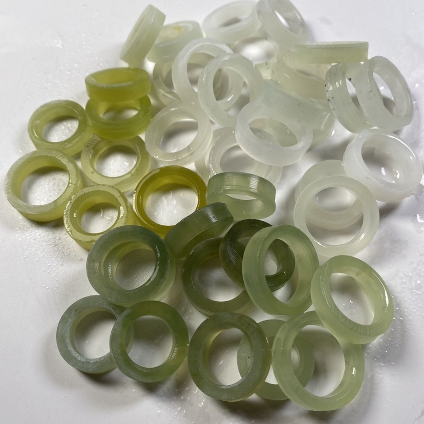 天然岫玉戒指指环正品岫岩玉戒指玉岫玉冰料戒圈半成品未抛光