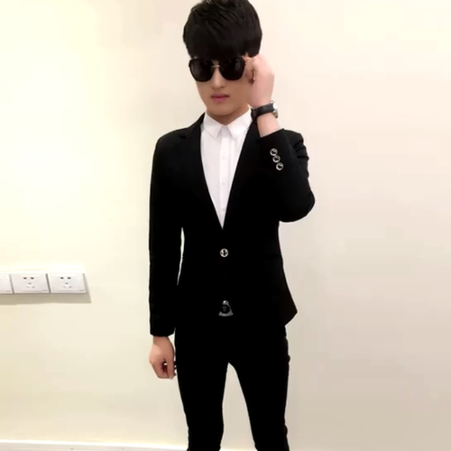 西服男紧身韩版2023春季修身帅气