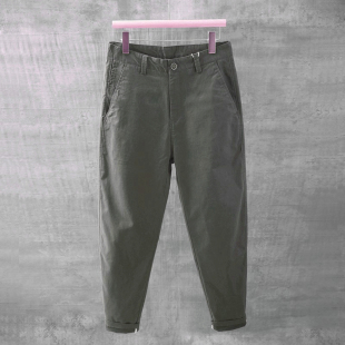 纯棉男士 潮牌净版 休闲裤 子复古日系直筒锥形裤 百搭 春夏季 长裤 新款