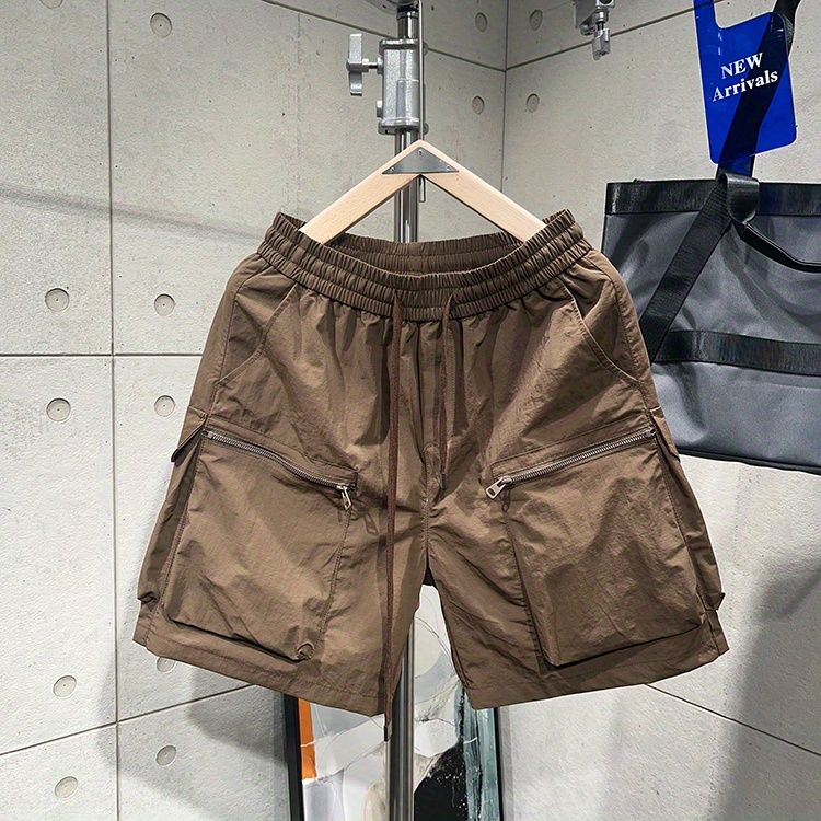 机能风工装短裤男款夏季冰丝薄款大码中裤宽松美式休闲五分裤子男