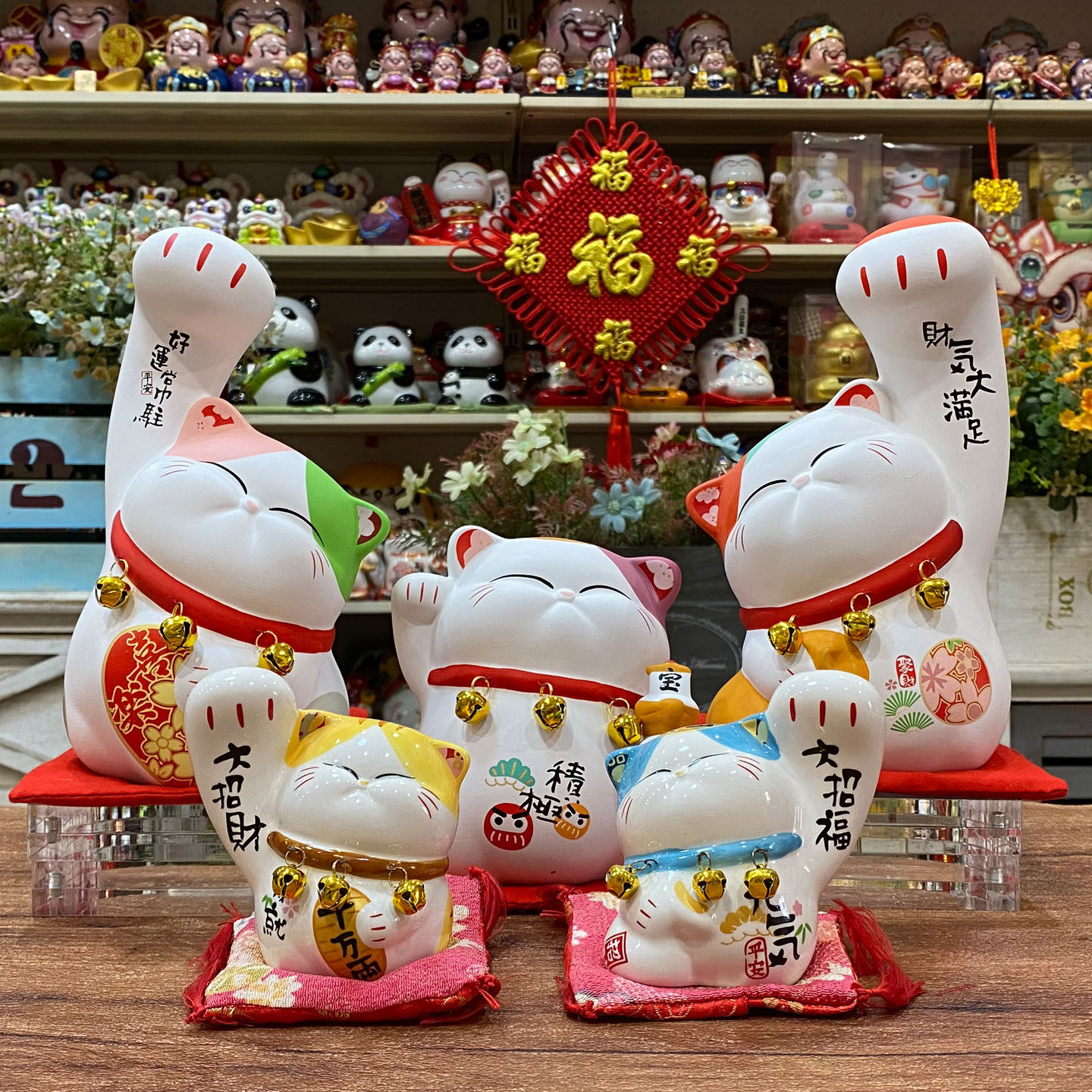 金石工坊大举手招财猫摆件开业乔迁入职创意礼物前台客厅玄关装饰