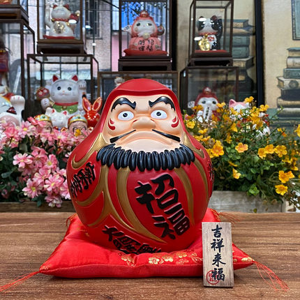 福缘猫日式开运必胜达摩摆件商铺收银台招财纳福开业送礼吉祥礼物