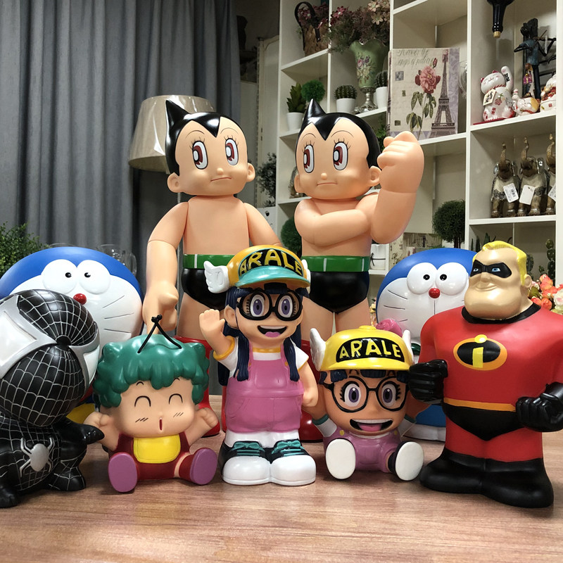 卡通大号手办摆件桌面怀旧模型装饰蜘蛛侠存钱罐防摔搪胶创意礼品