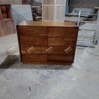 北方老榆木全实木九斗柜卧室靠墙置物抽屉立柜胡桃色五斗柜收纳柜