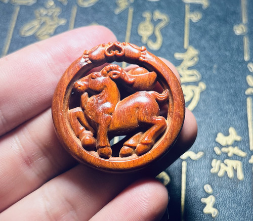 羊吊坠生肖小叶紫檀红木属羊本命年羊形项链挂件吉祥物配饰品礼物