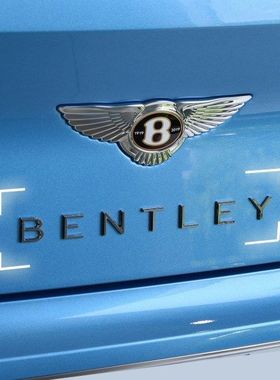 宾利车标欧陆添越后英文字母标BENTELY标志贴飞驰慕尚后尾箱车标