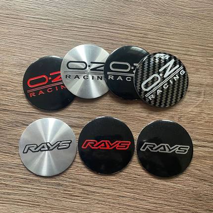 4个价/改装RAYS轮盖中心盖贴标 OZ轮胎盖标志铝质弧面62MM轮盖标