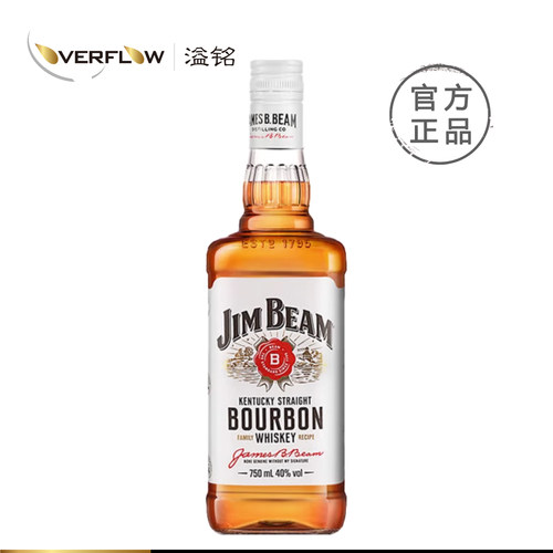 JimBeam金宾波本威士忌750ml白牌黑牌黑麦苹果蜂蜜美国进口洋酒