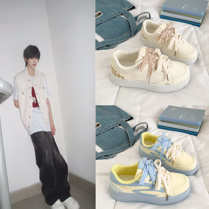 TF家族陈奕恒同款厚底面包板鞋小众原创轻便百搭可爱休闲小白鞋潮