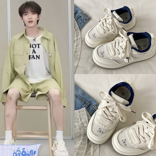 TF家族苏新皓同款陈奕恒原创小熊透气板鞋厚底百搭小白鞋学生鞋子