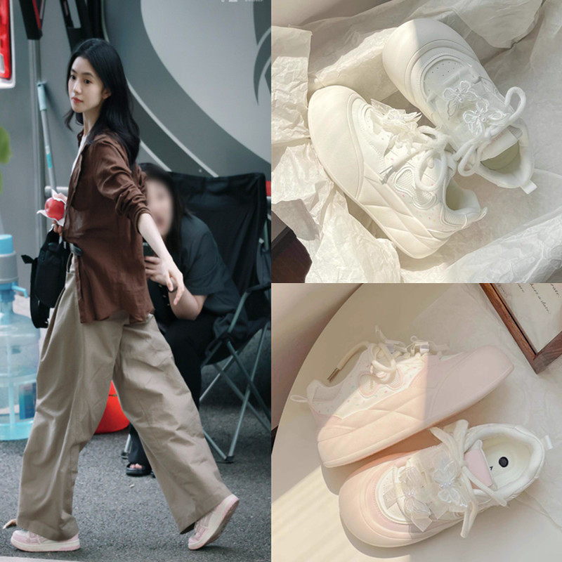 七根心简刘浩存木代同款厚底小白鞋百搭小众面包鞋新款板鞋休闲鞋