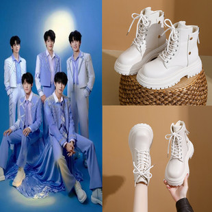 TF登陆少年朱志鑫张泽禹左航苏新皓余宇涵同款马丁靴厚底加绒短靴