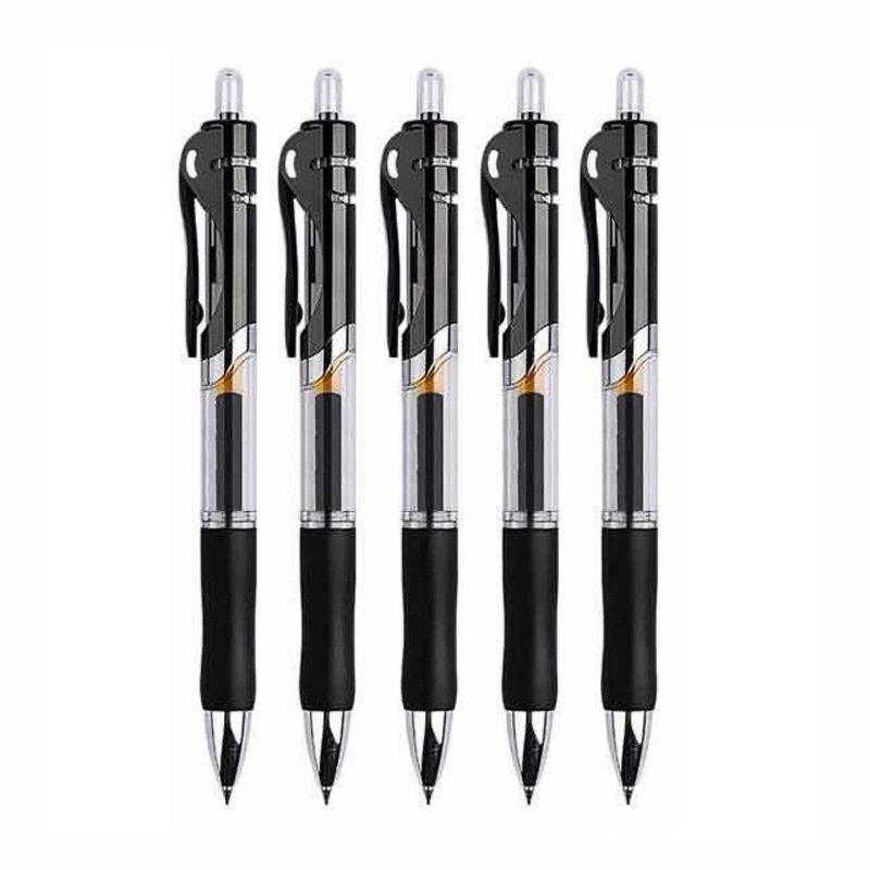 黑色按动中性笔签字笔学生学习圆珠笔会议办公用品医护日常书写笔