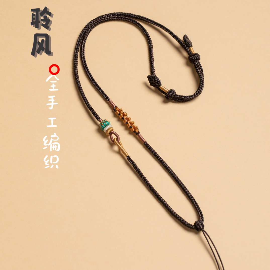 非金属布艺吊坠 纯手工八股莲花扣编织双环结八宝罗盘吊坠