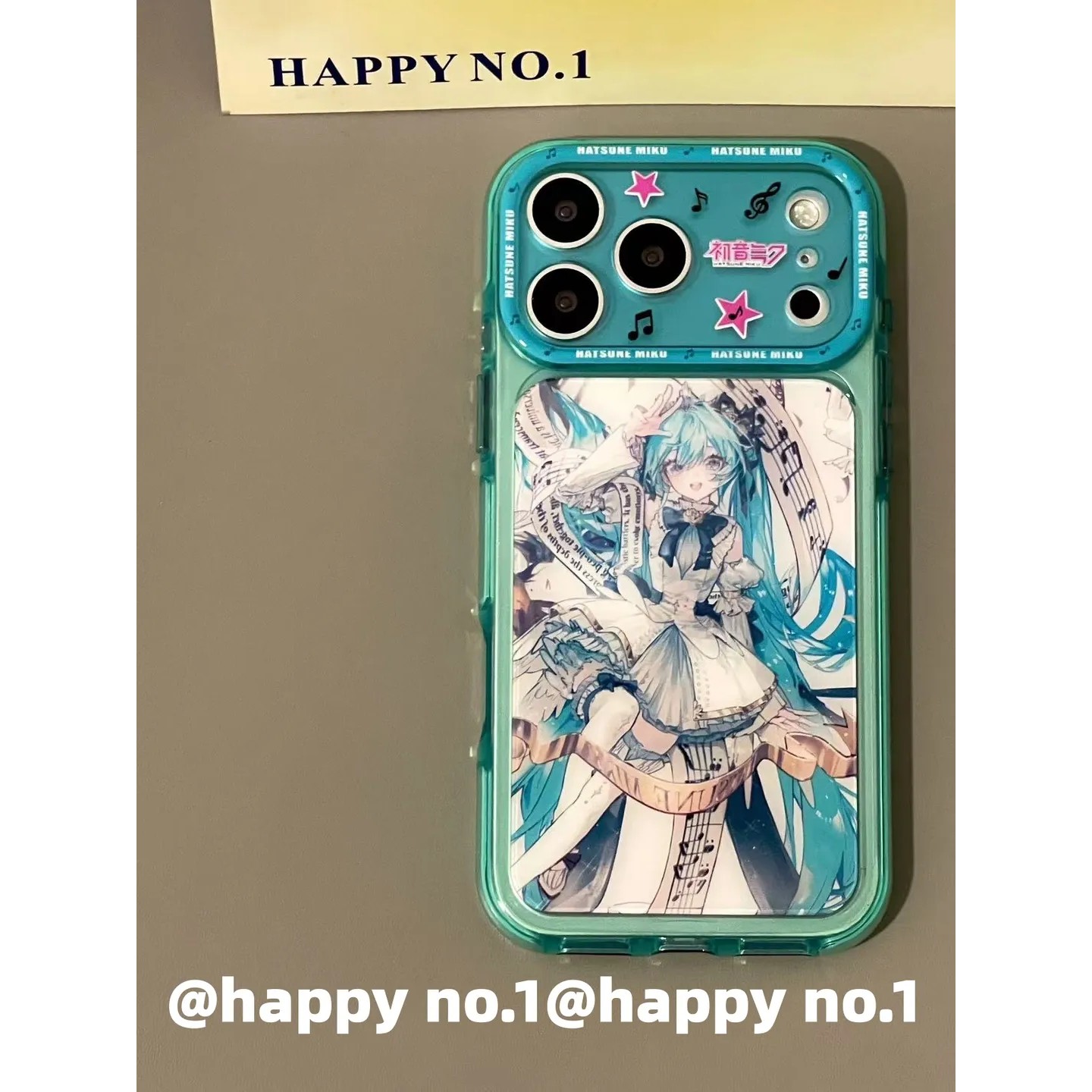 音符初音未来双层简约ins手机手机保护套/壳