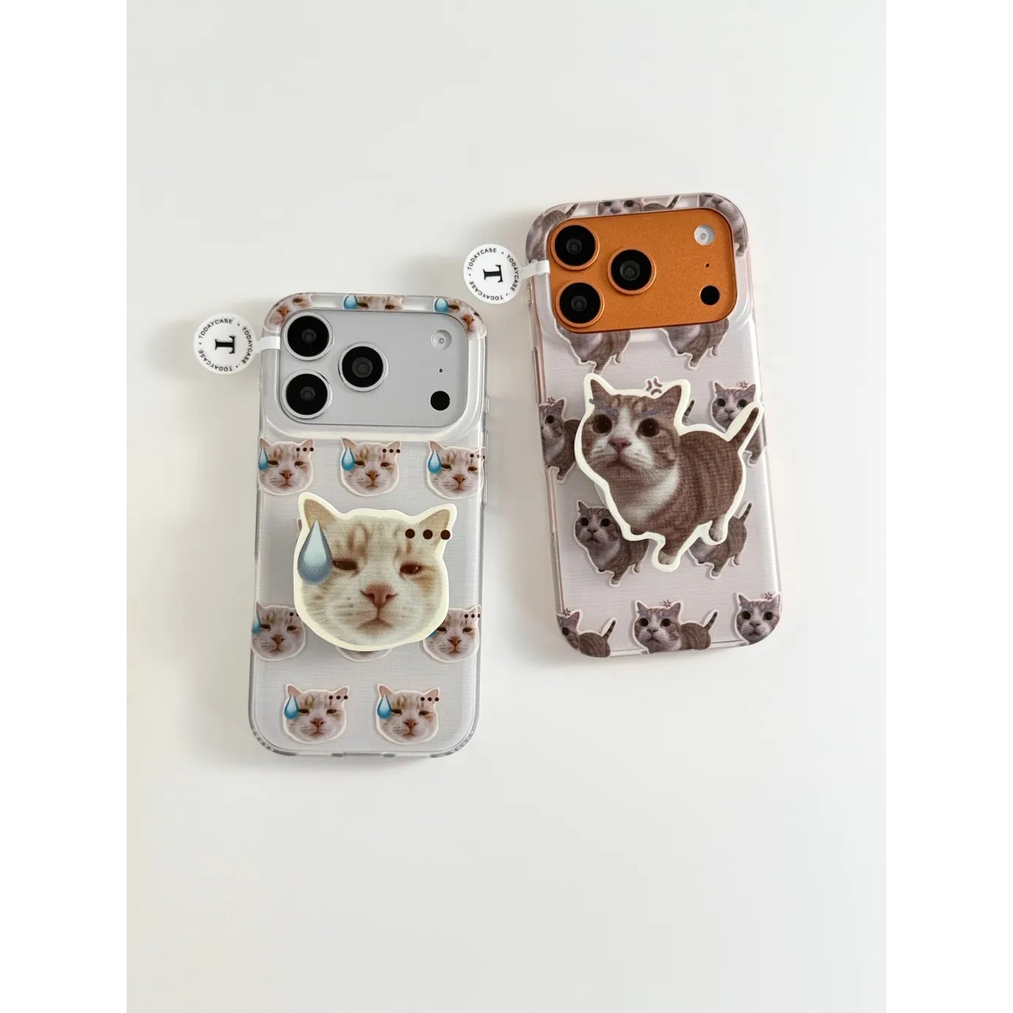 生气流汗猫咪简约ins手机壳17promax保护苹果17pro女iPhone16pro双层iphone16卡通iPhone17苹果15pro