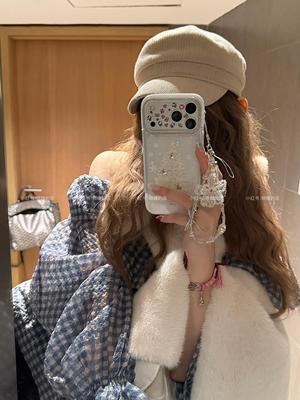 冬日梦幻浪漫白色圣诞树17pro手机壳ins17promax保护iphone15女款16pro双层iphone16卡通iPhone17苹果15pro