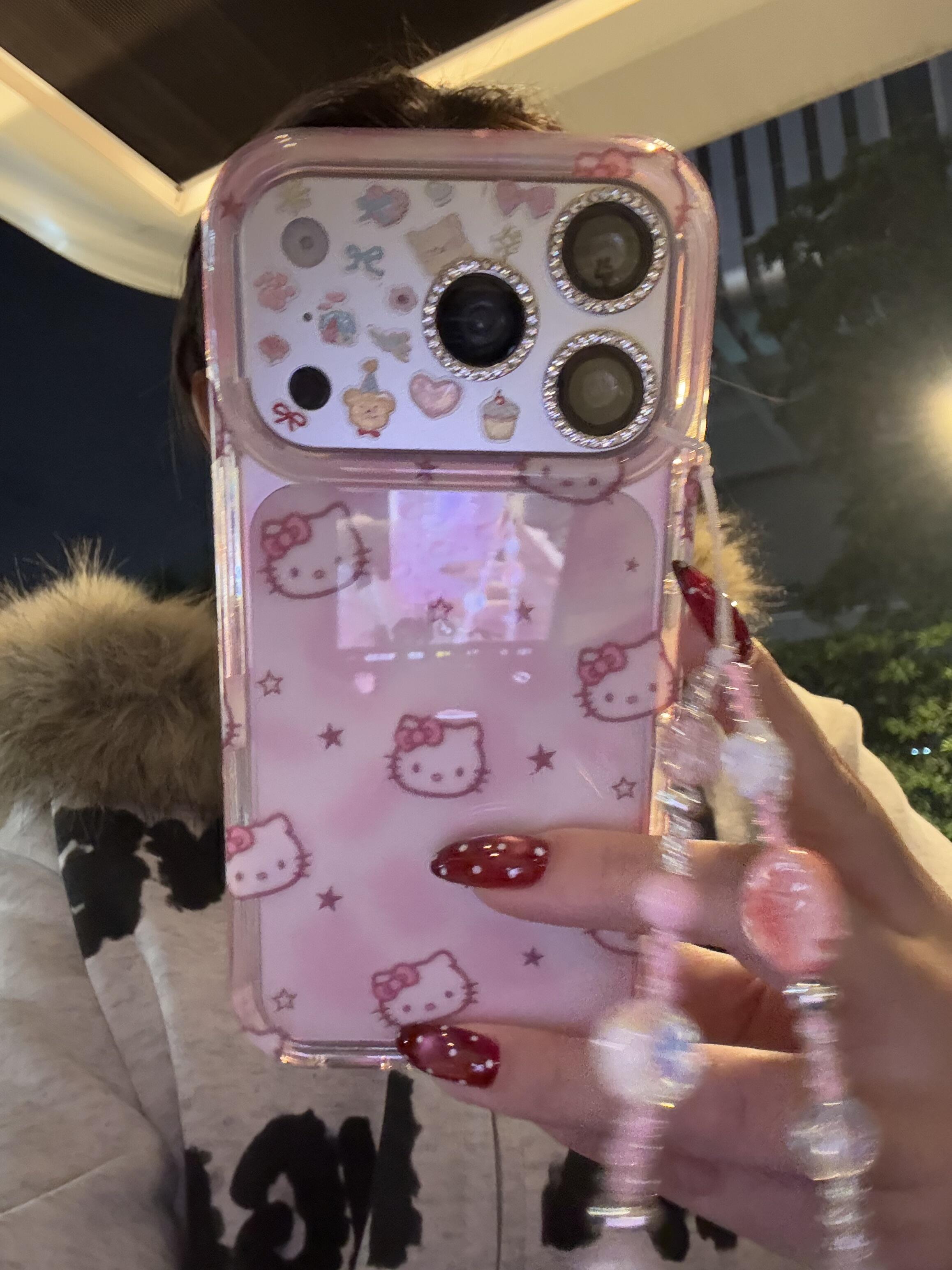 透粉星星晕染kt猫头韩系ins风17pro手机壳17promax保护iphone15女款16pro双层16卡通iPhone17苹果15pro