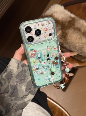 透绿色星星米菲拼贴可爱kt韩系ins风17pro手机壳17promax保护iphone15女款16pro双层16卡通iPhone17苹果15pro
