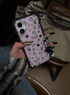 黑边二合一透紫色翅膀kt韩系ins手机壳17promax苹果iphone17pro保护iPhone16pro双层iPhone17苹果15pro