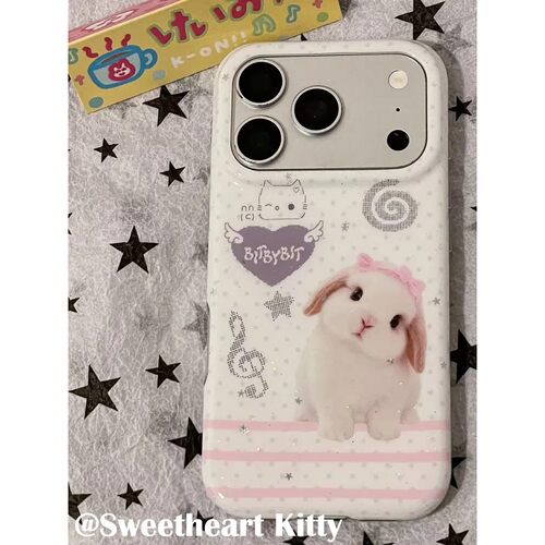歪头小兔子简约ins手机壳17promax保护iphone15女iPhone16pro双层iphone16卡通iPhone17苹果15pro