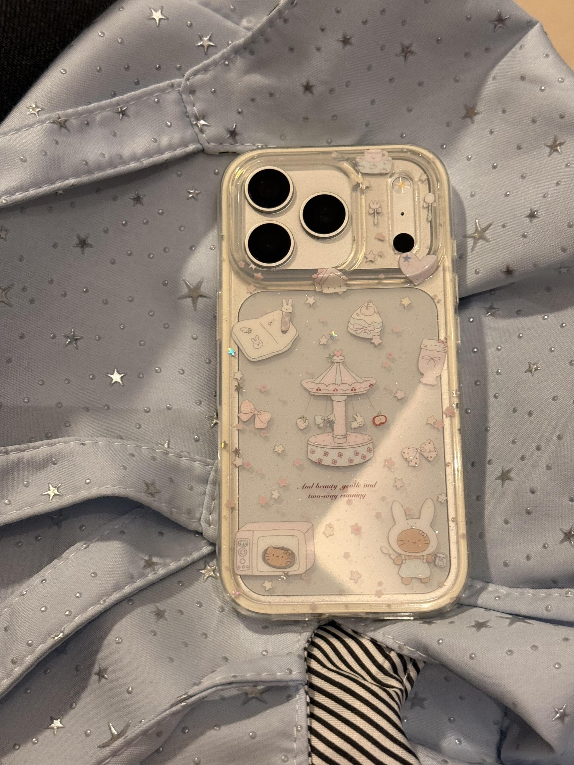 透明旋转音乐盒米菲兔17pro手机壳17promax保护iphone15女iPhone16pro双层iphone16卡通iPhone17苹果15pro
