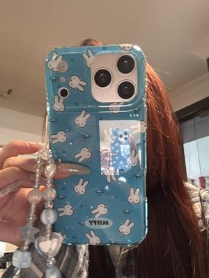 蓝色散乱米菲爱心闪粉韩系ins风17pro手机壳17promax保护iphone15女款16pro双层16卡通iPhone17苹果15pro