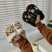 洞洞鞋 女 ins可爱卡通饼干狗少女心软底踩屎感包头外穿沙滩凉拖鞋